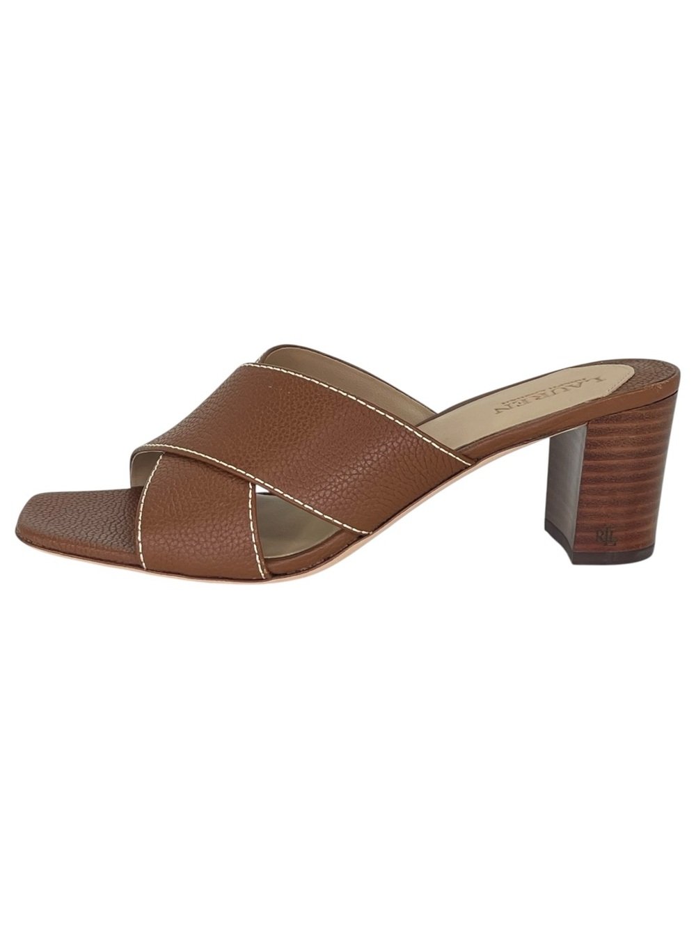 Lauren Ralph Lauren Freddi Brown Leather Heeled Womens Sandals Size 8M - Picture 3 of 13